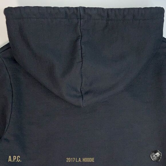 A.P.C. L.A. HOODIE IN BLACK & GOLD 2017 CAPSULE LOS ANGELES WOMEN SIZE SMALL NEW - Picture 11 of 14